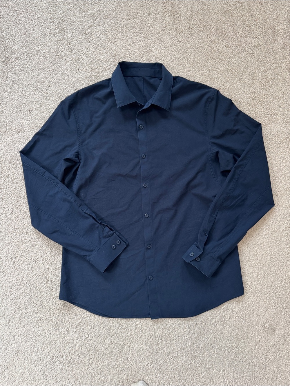 lululemon Men's Button-Down Casual Shirt Navy Blue SzM